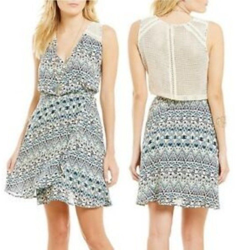 Miss Me Deep V Faux Wrap Dress